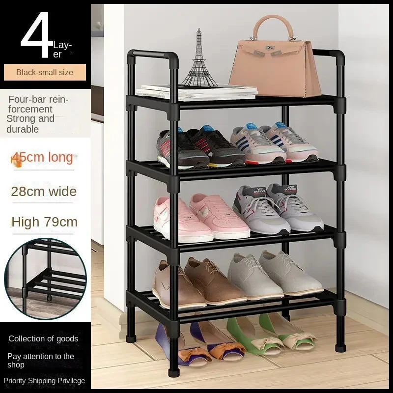 Simple Shoe Rack Plastic Shoe Shelf Footwear Shoe Rack Living Room Space Saving Shoes Organizer Stand Holder Black Shoe Shelf