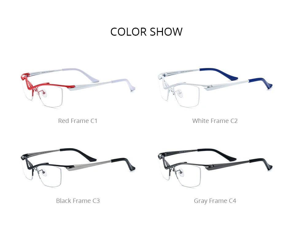 FONEX Titan-Brillengestell für Herren, Markendesign, halbrandlose quadratische Brille, halbrandige japanische ultraleichte Brille 85763 – Detail 5