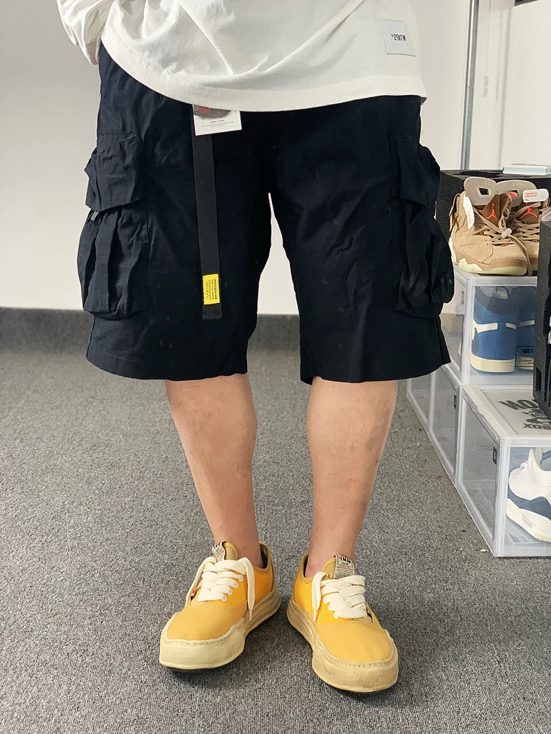 Classic Cityboy Wide Version Multi-Pocket Five-Part Workwear Shorts Elastic Waist Adjustment Mountain System Functional Shorts