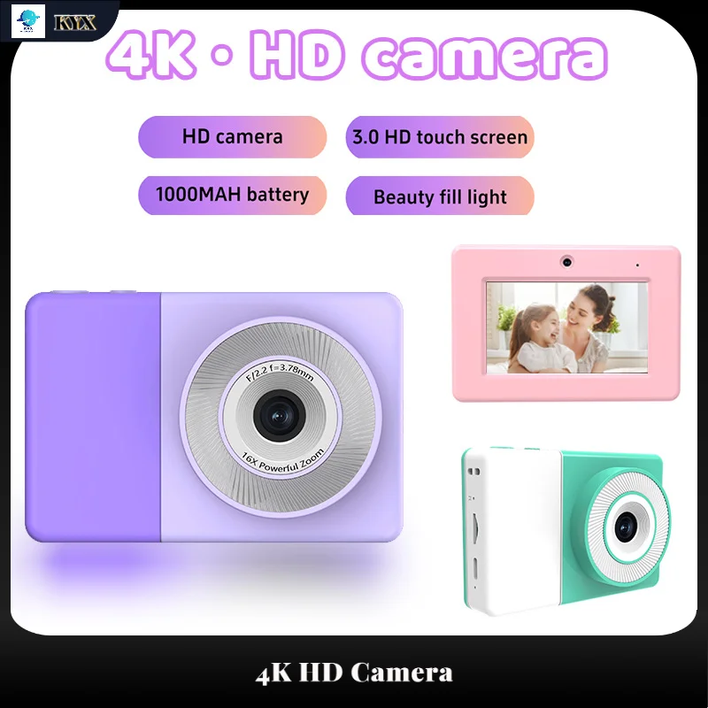 

Портативная CCD-камера высокого разрешения для детей, студенческая цифровая камера спереди и сзади, двойной объектив, легко носить с собой, камера начального уровня