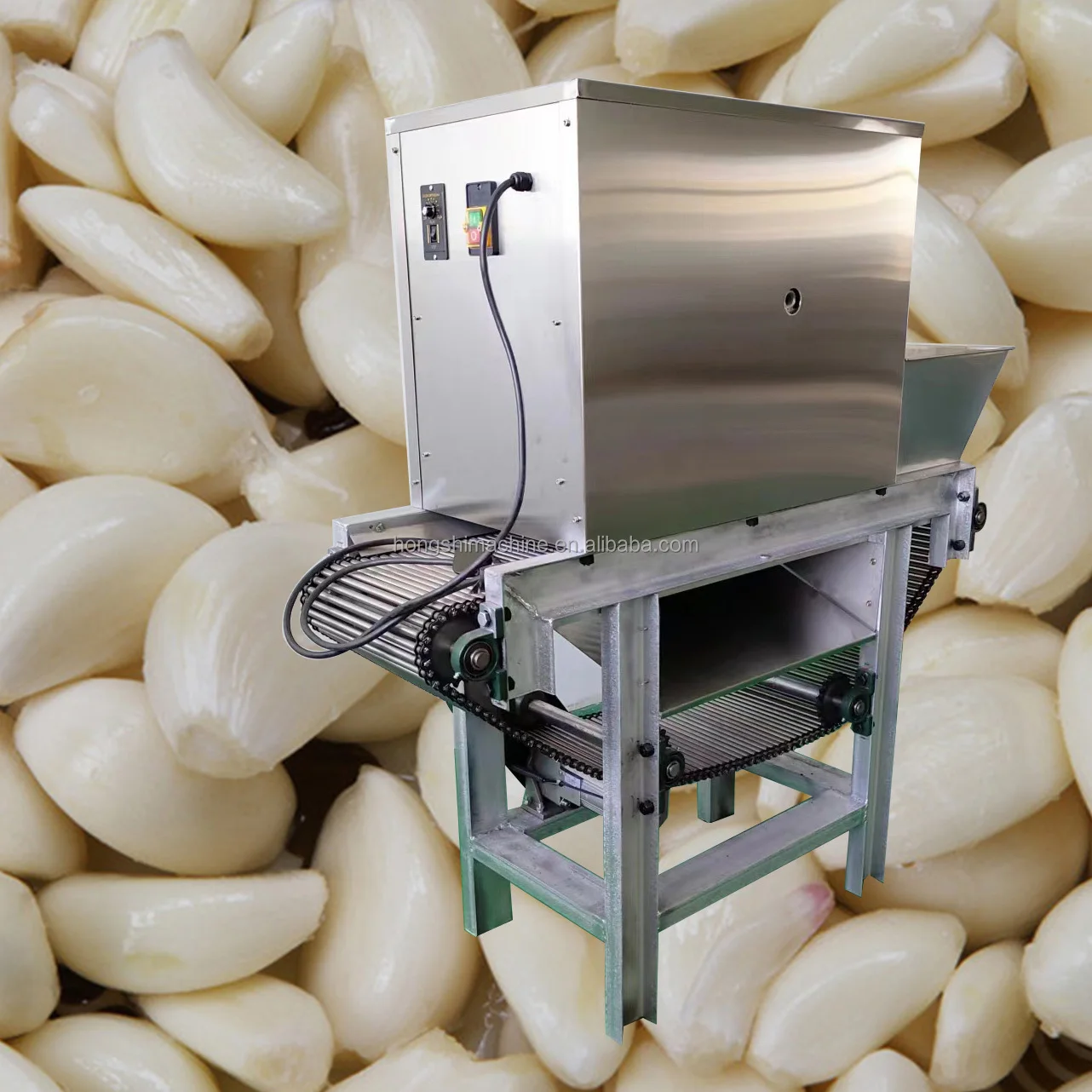 

Industrial Chain Driven Garlic Clove Peeling Machine/Electric Garlic Skin Remover Machine/Air Compressor Garlic Peeler Machine