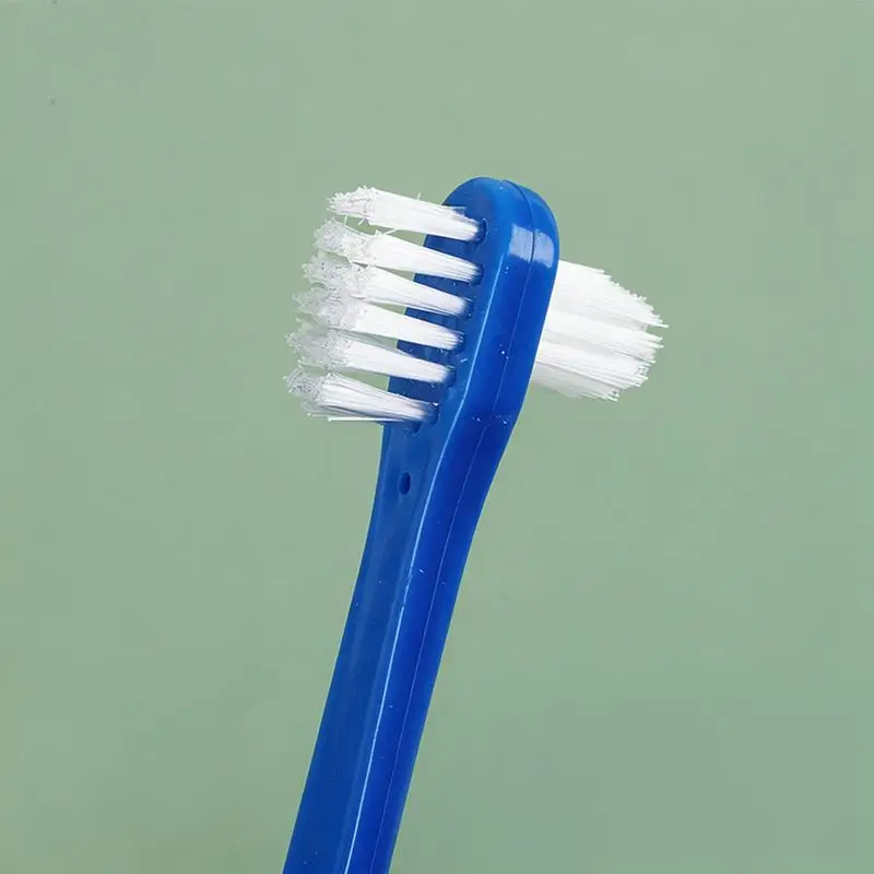 New T-shape Denture Dedicated Brush Toothbrush Dual Head False Teeth Brushes Cleaner