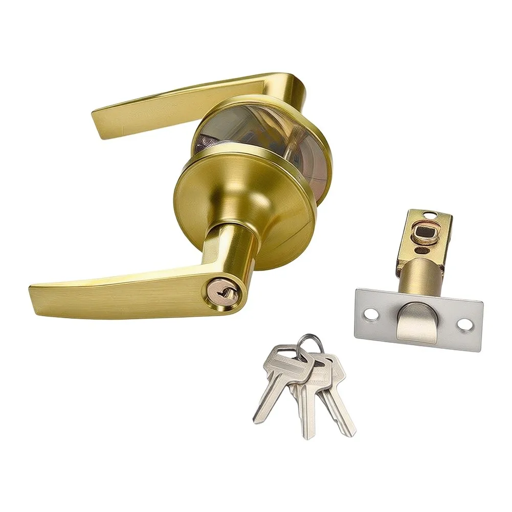 Stainless Steel Entry Lever Door Lock with Ergonomic Wave Design for Left or Right Handed Doors 25mm to 45mm Thick