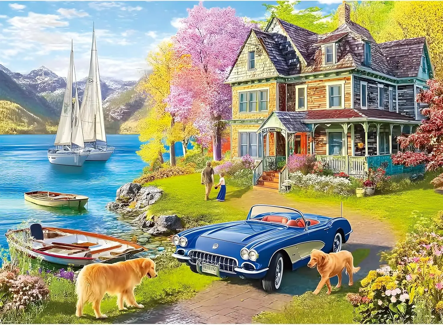

Various-sized Wooden Jigsaw Puzzles Lake Vacation , No Dust, Home Decor Birthday Party Gift Toy for Men Women Elders Seniors