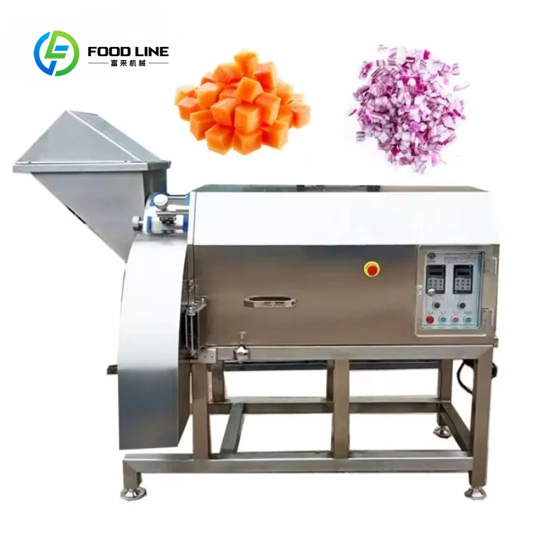 Customized 304 Stainless Steel Carrot Onion Cubes Cutting Machine / Vegetable Potatoes Cube Dicing Machine