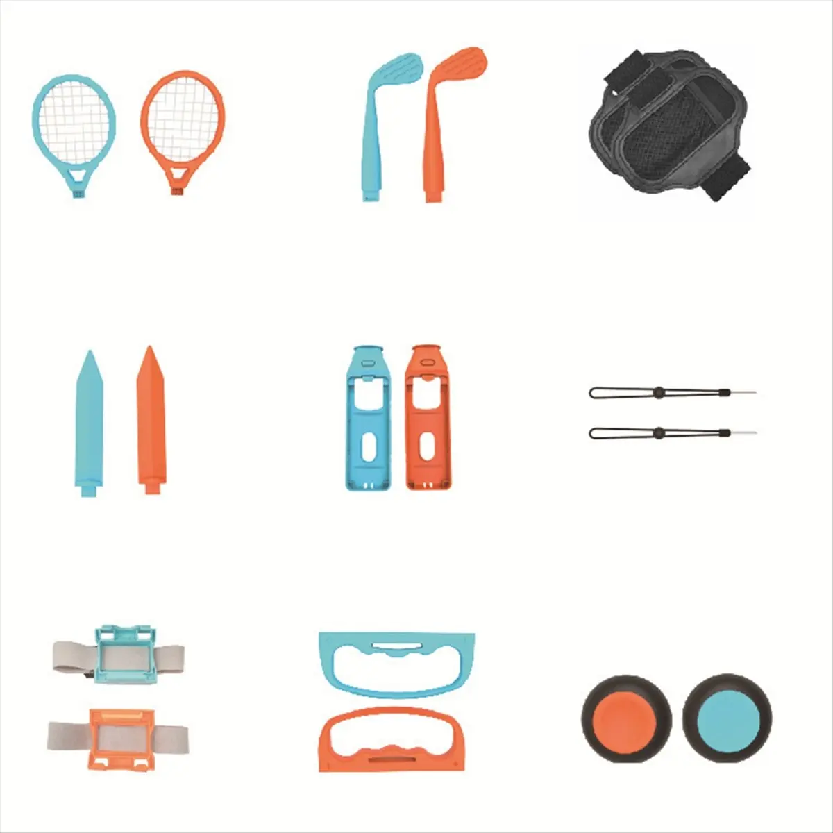 Special Offer-18in1 Motion Sensing Sports Suit Set for Switch 2 Controller Detachable Grip+Tennis Racket+Wristband Set