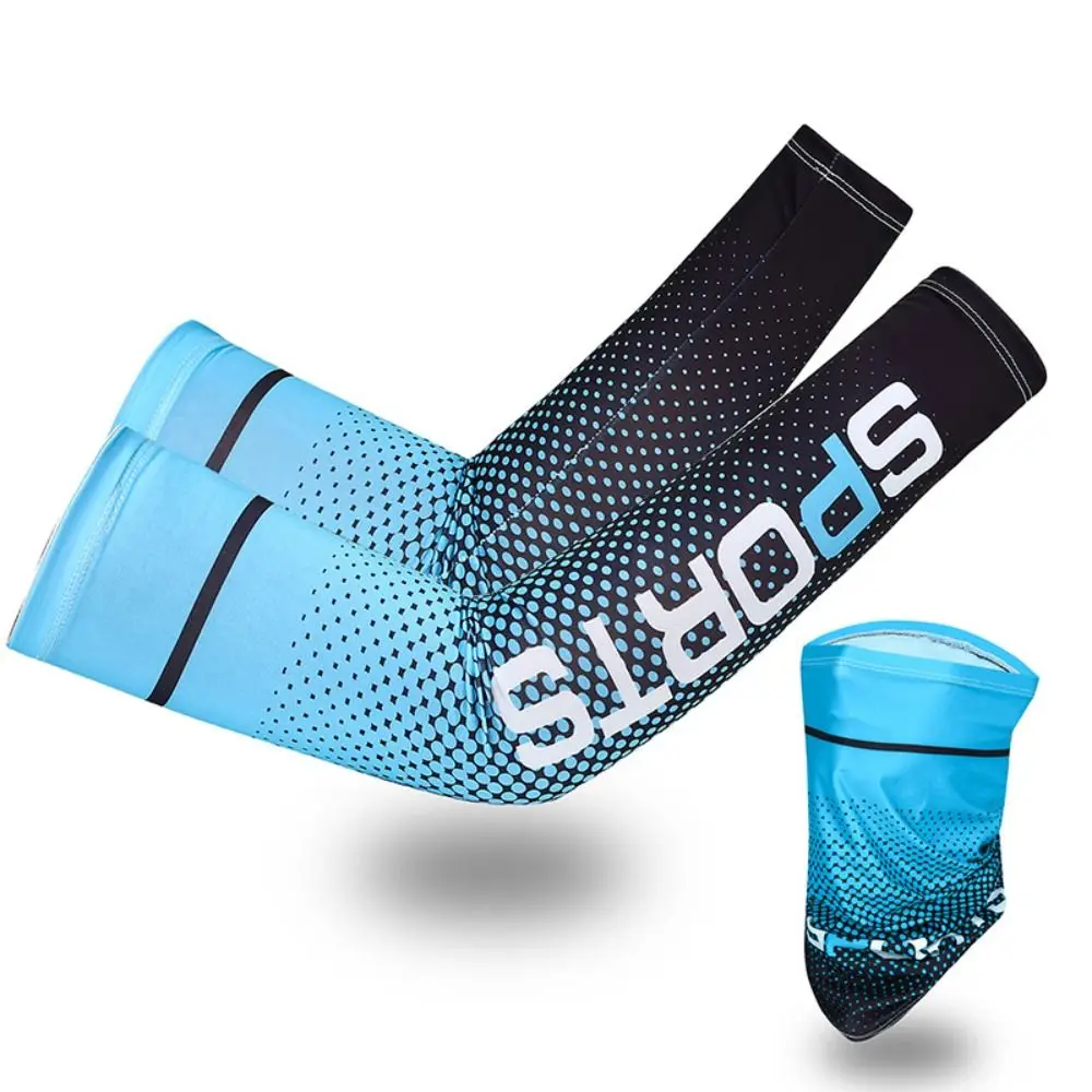 Ice Silk Sleeves Ice Mask Arm Warmers Long Sport Arm Sleeve Sunscreen Sleeves Summer Arm Sleeve Arm Sleeve and Mask Suit