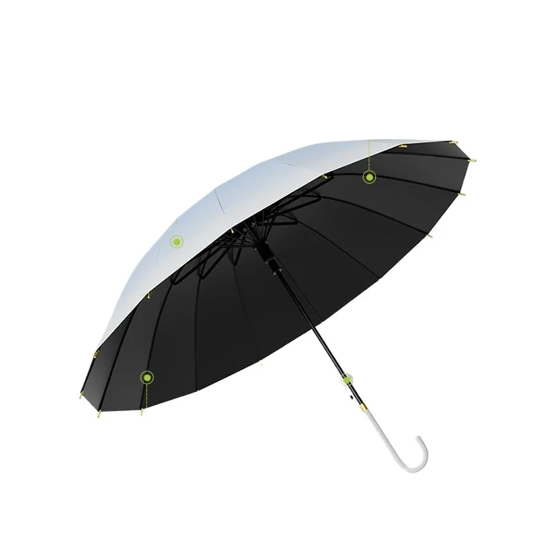 Gradient Color 16 Bone Long Handle Umbrella, Wind and Rain Sunshade Umbrella, Sun Protection Umbrella, Waterproof Cover