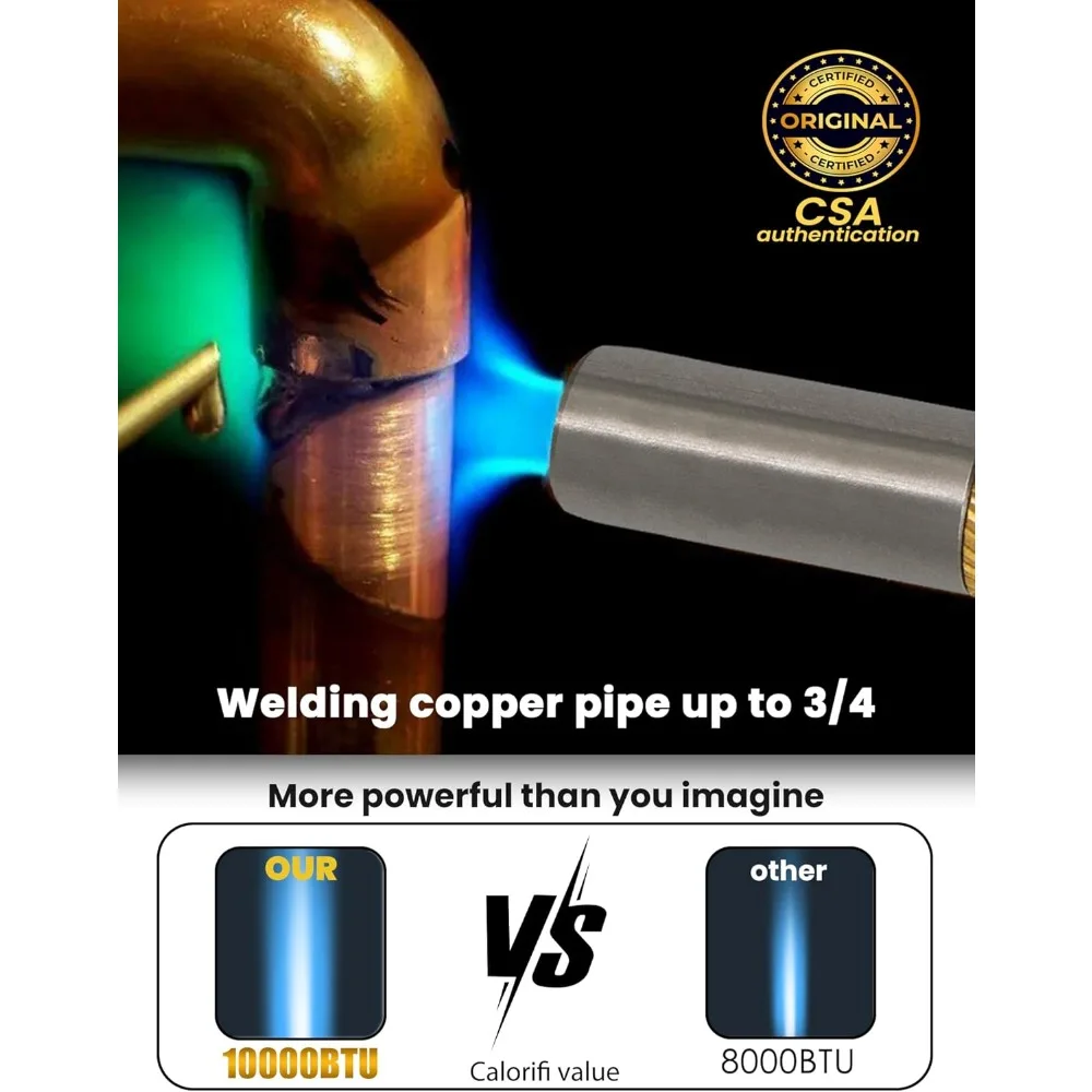 Testa della torcia a propano ad alta intensità con avviamento a grilletto, fiamma a matita per saldatura, saldatura e cottura - Certificato CSA