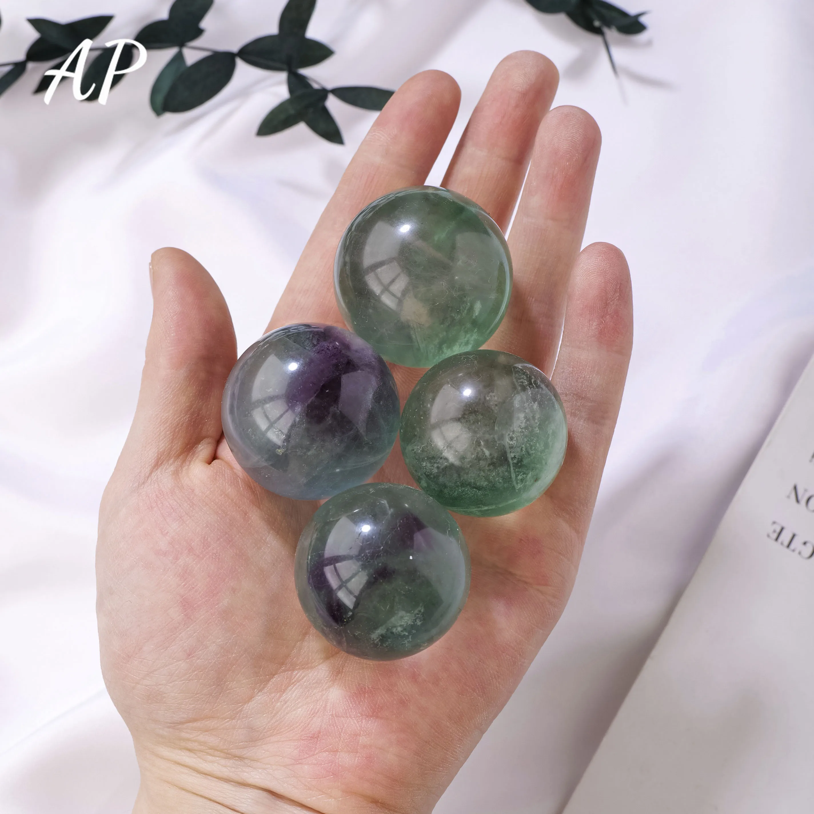 1PC Natural Polished Green Fluorite Crystal Sphere Healing Stone Quartz Gemstone Crystal Ball Home Decoration Gifts