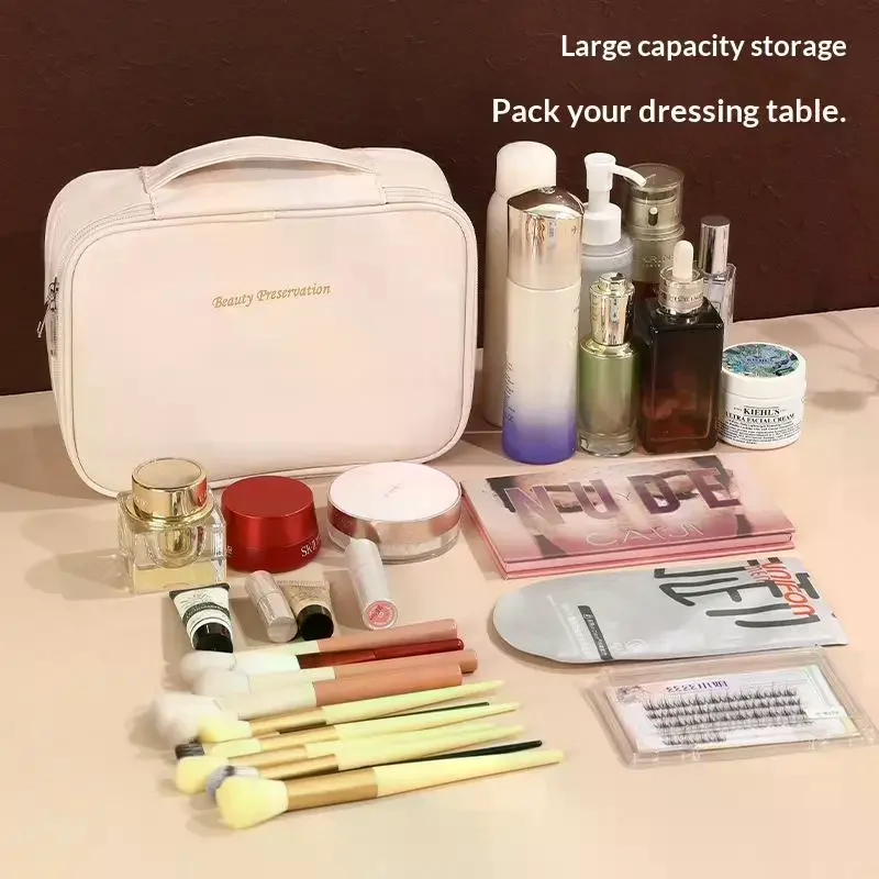 Women's Cosmetic Bag Makeup Bag Double Layer Large Capacity Luxury Cosmetics Organizer Travel Essentials Women's Cosmetic Bag