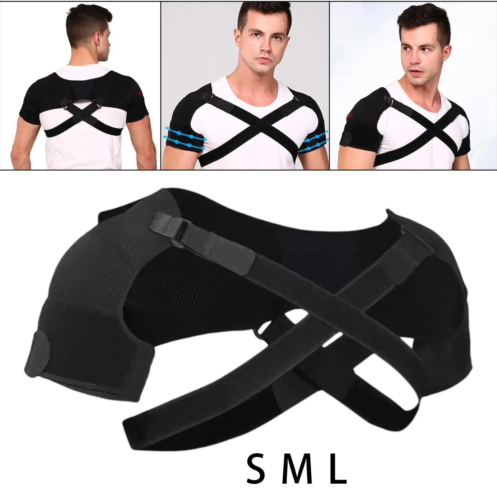 Double Shoulder Brace Shoulder Support Strap Correct Posture Gym Sports Men &