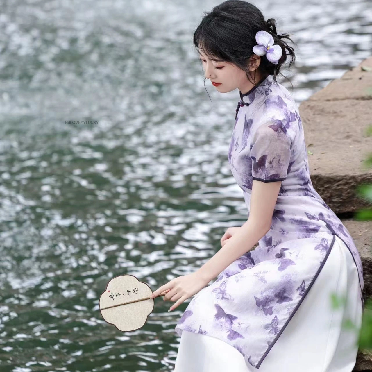 

Traditional Vietnam Woman floal Ao Dai Elegant Chinese Style Cheongsam Vintage Floral Festival geil fairy oriental Qipao Dress