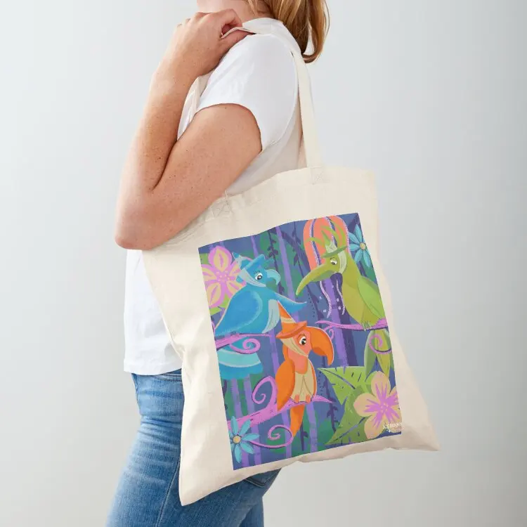 

Tweeting Beauty Enchanting Tropical Fairy Tale Birds Tote Bag university shopper bag Shopper bag Lady custom canvas