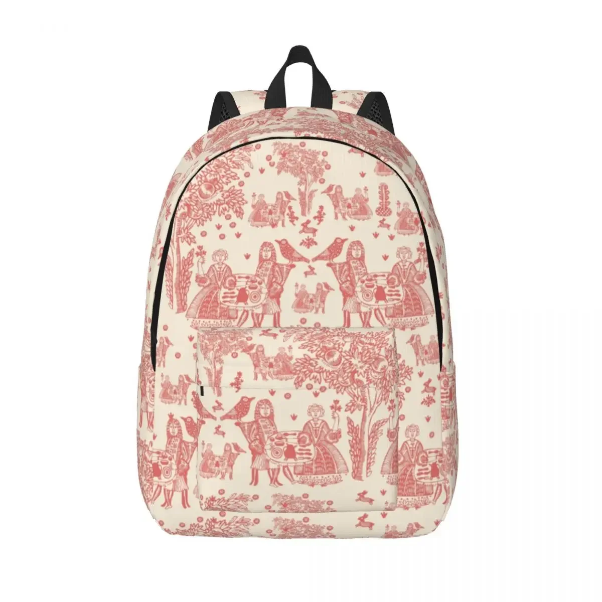 

Холщовый рюкзак с французским мотивом Toile De Jouy для мужчин и женщин, повседневная сумка для книг для школы, колледжа, сумки Flora