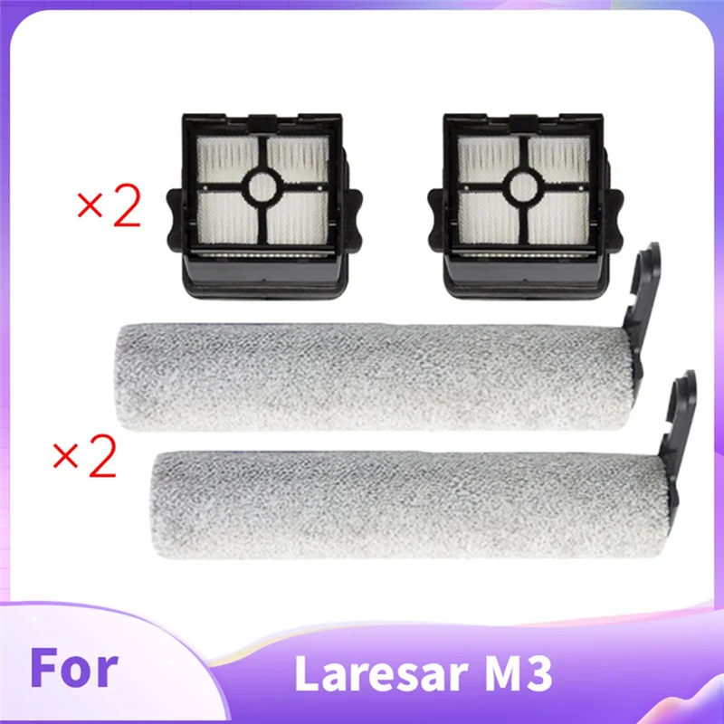 AT28-HEPA Filter Roller Brush For Laresar M3 Wet& Dry Vacuum Cleaner Replacement Part