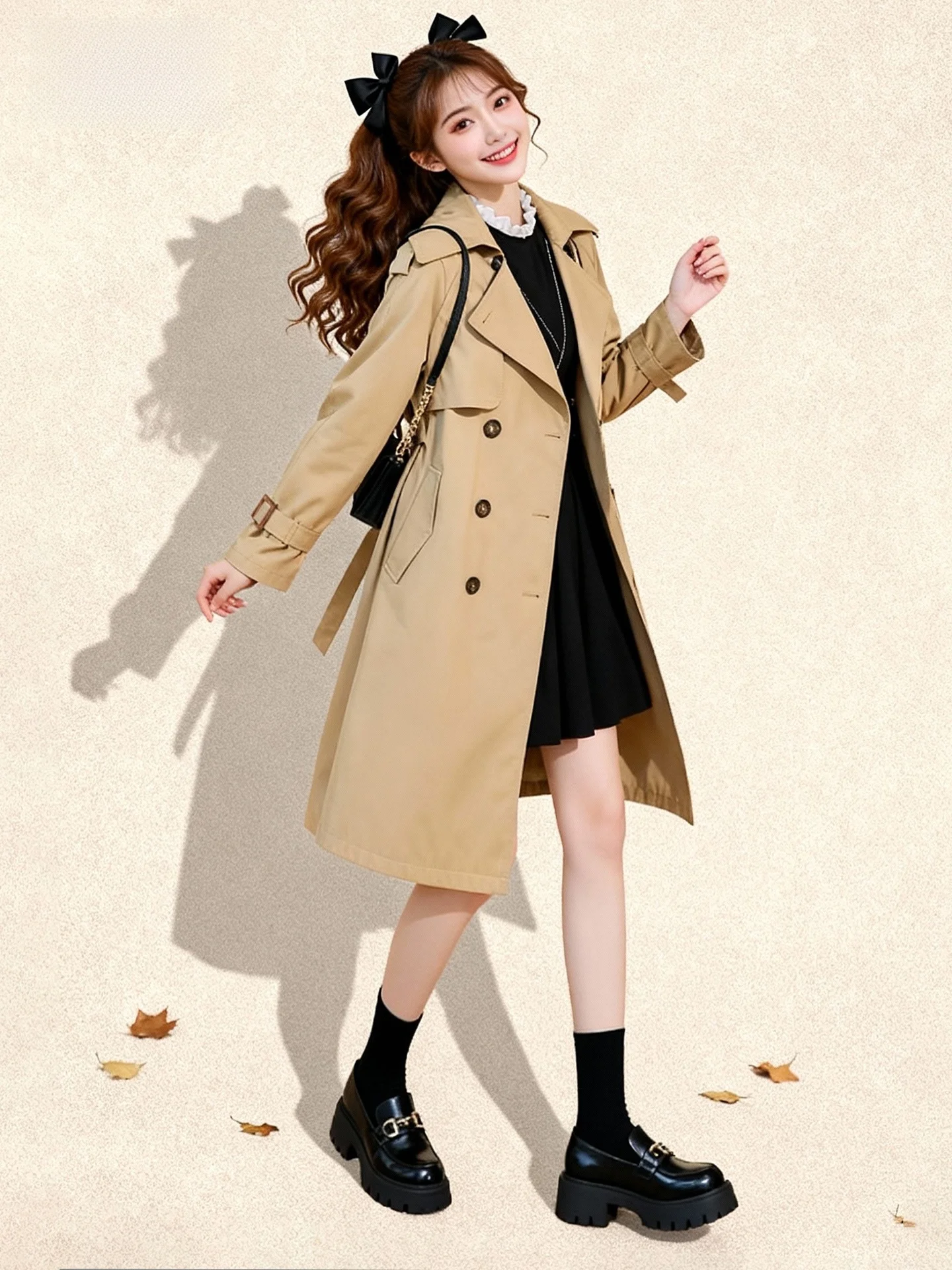 

Женское пальто Chuu Home цвета хаки в британском стиле, новинка весеннего сезона, средней длины, двубортное, на пуговицах, однотонное, из полиэстера.