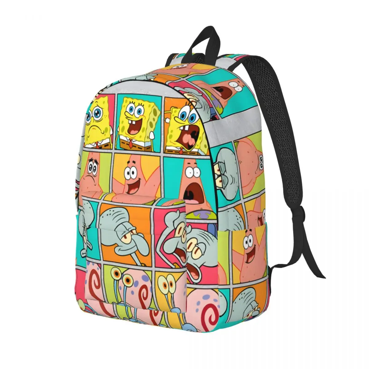 Casual Squarepants Group Expressions Box Up Grid Schoolbag High School Multi Compartment SpongeBob Daypack Back To School Gift