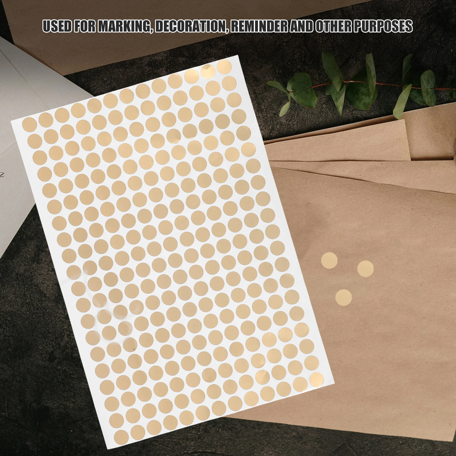 

10 Sheets Gold Round Sticker Dot Label Adhesive Coding Seal Labels For Gift Boxes Envelopes Packaging Copperboard Stickers