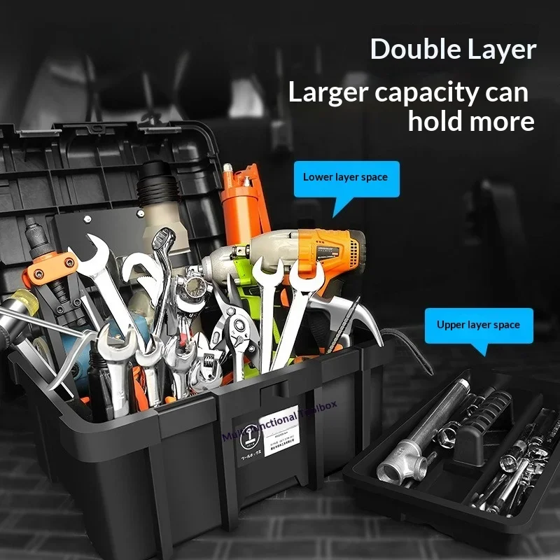 Heavy Duty Drop Proof Tool Box Portable Electrician Engineer Case Large Capacity Hardware Storage Organizer