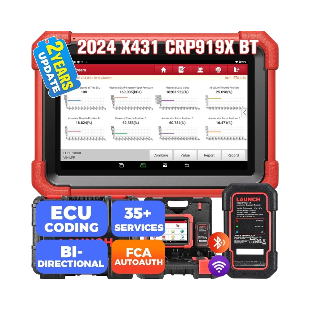 

X431 CRP919XBT OBD2 Сканер 2-летнее бесплатное обновление Беспроводной двунаправленный диагностический инструмент CANFD DoIP