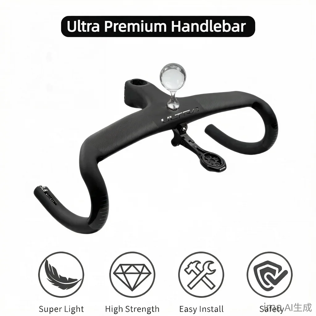 ULLICYC Rennradlenker für SL7 SL8 Carbon Cockpit Manillar Integrierter Lenker mit interner Kabelführung T1000 Carbon Di2