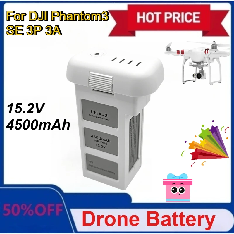 

New for DJI Phantom 3 Battery 15.2V 4500mAh Compatible for Phantom 3 Pro Series Drone Intelligent Flight Battery