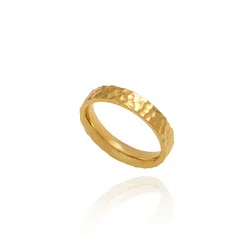 4mm Stainless Steel Uneven Surface Ring Wedding Band for Women Men Size 5-10