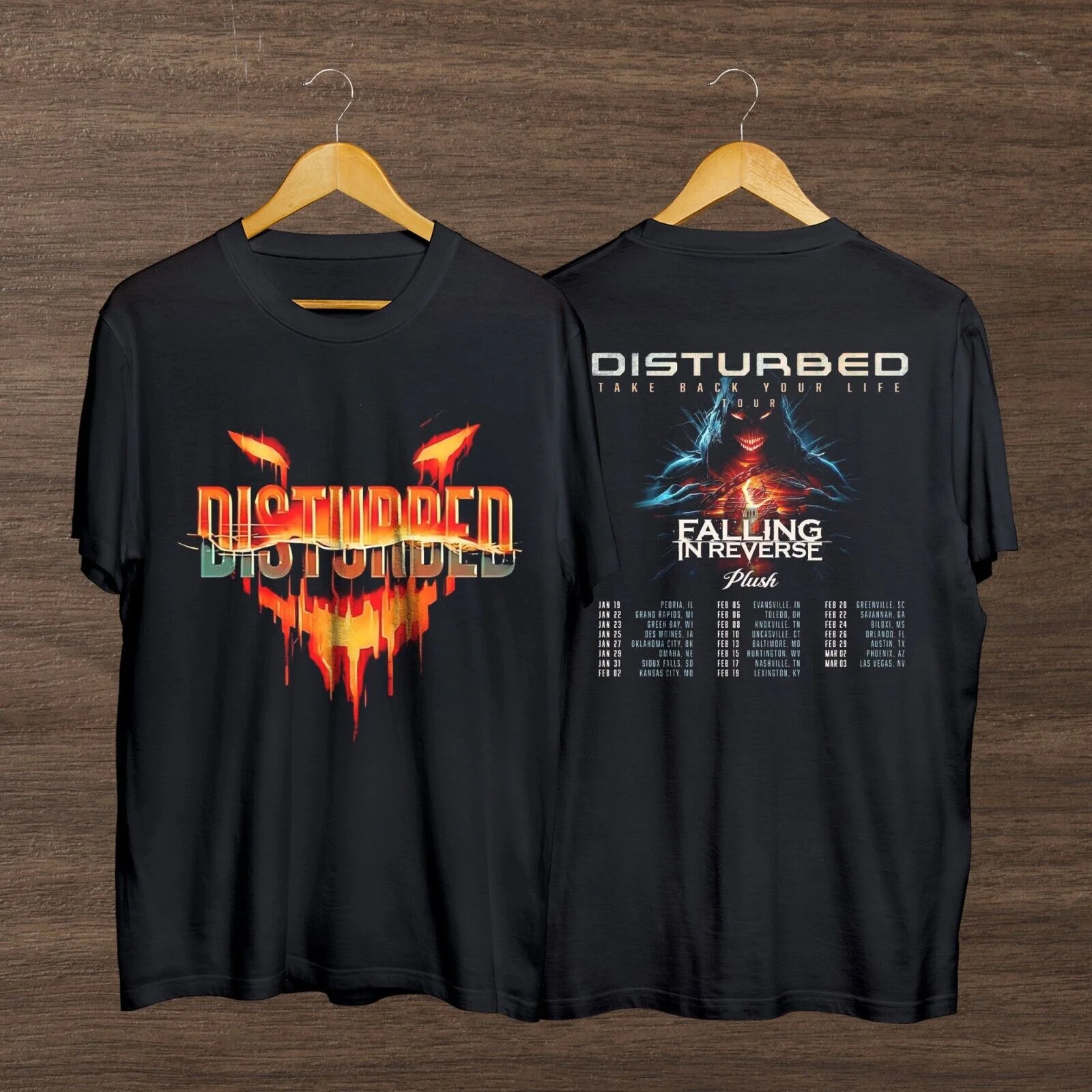 Disturbed Band Music Tour 2024 T-Shirt, Vintage Disturbed 2024 Concert T-Shirt