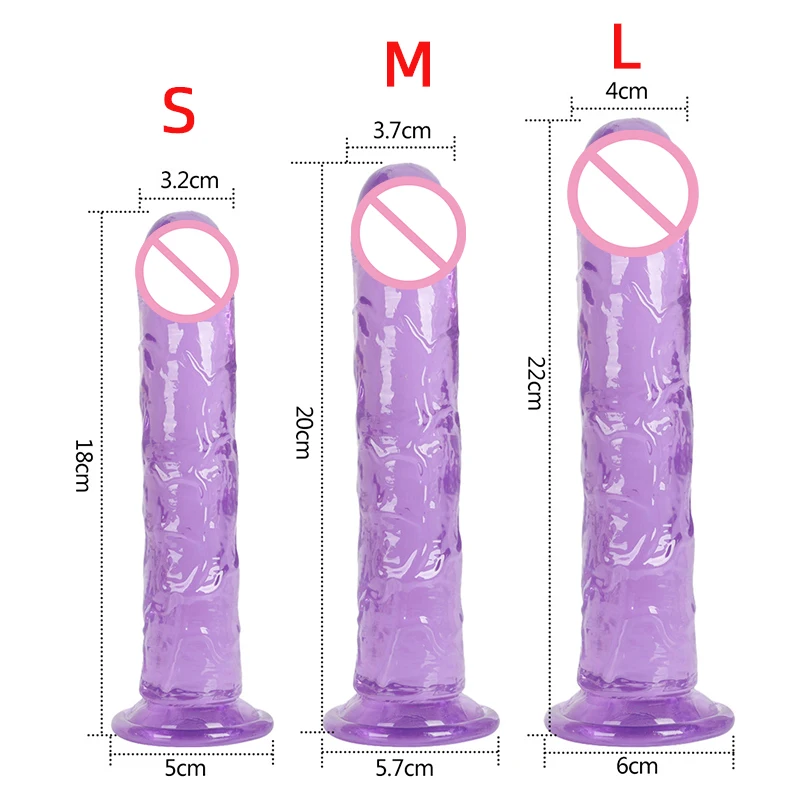 Soft Jelly Dildos With Strong Suction Cup Realistic Dildo Without Vibrator Artificial For Lesbian Female Masturbation Sex Toys