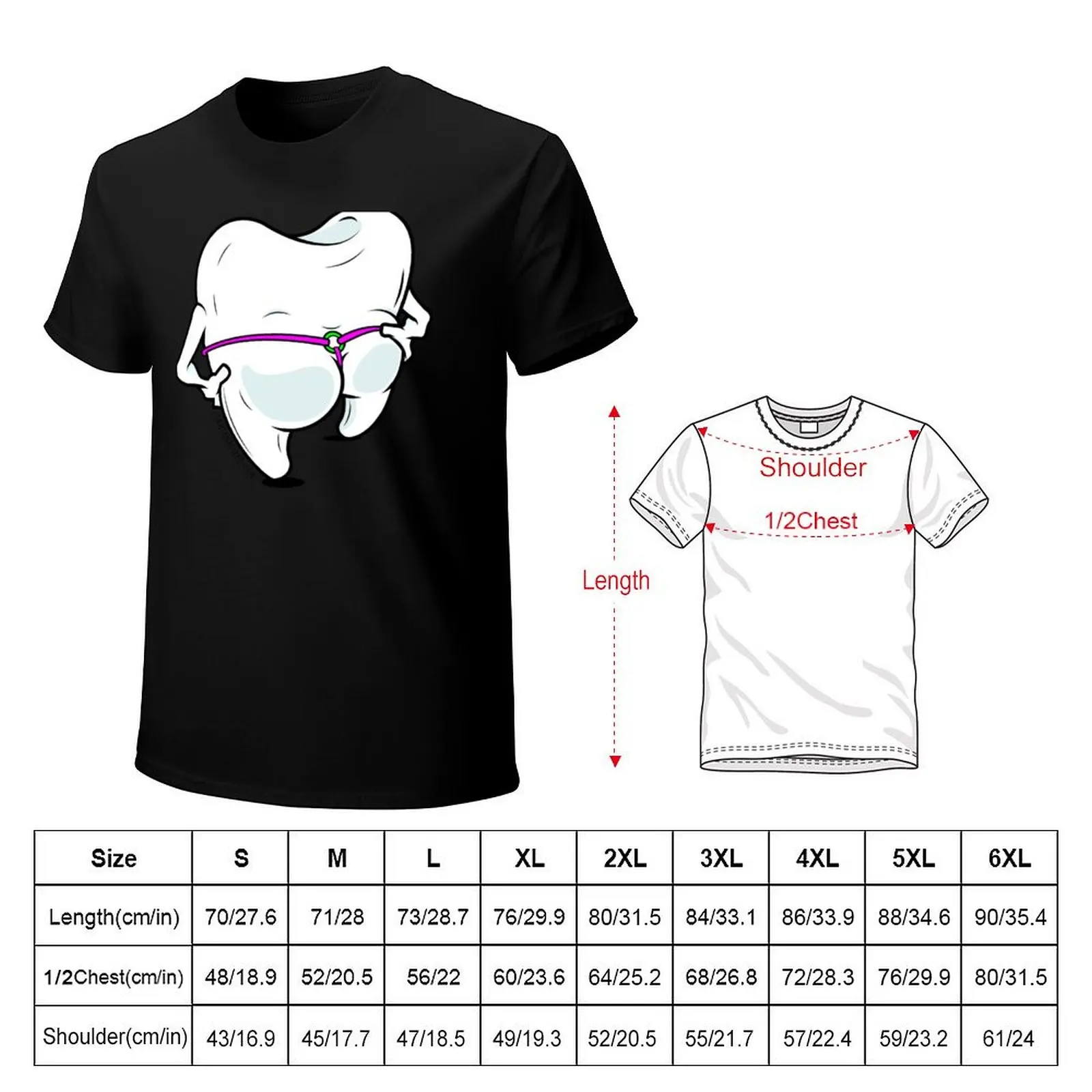 Dental Floss T-Shirt Trendy Print Short Sleeve T-Shirt