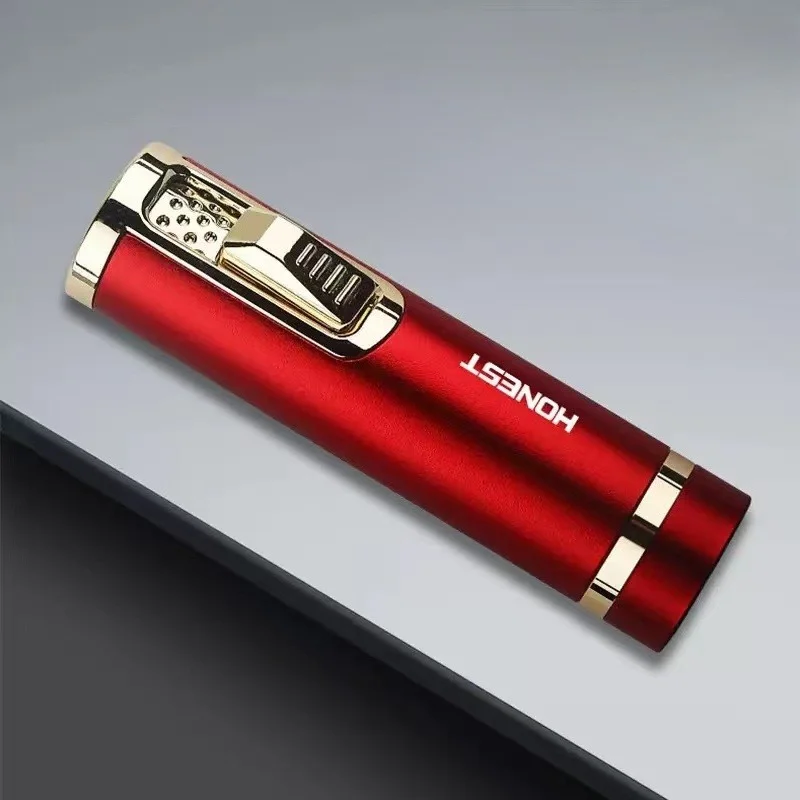 2026 HONEST Multi-function Cigar Lighter Windproof Strong Blue Flame Multiple Cigar Tools Metal Body Portable Ignition Tools.
