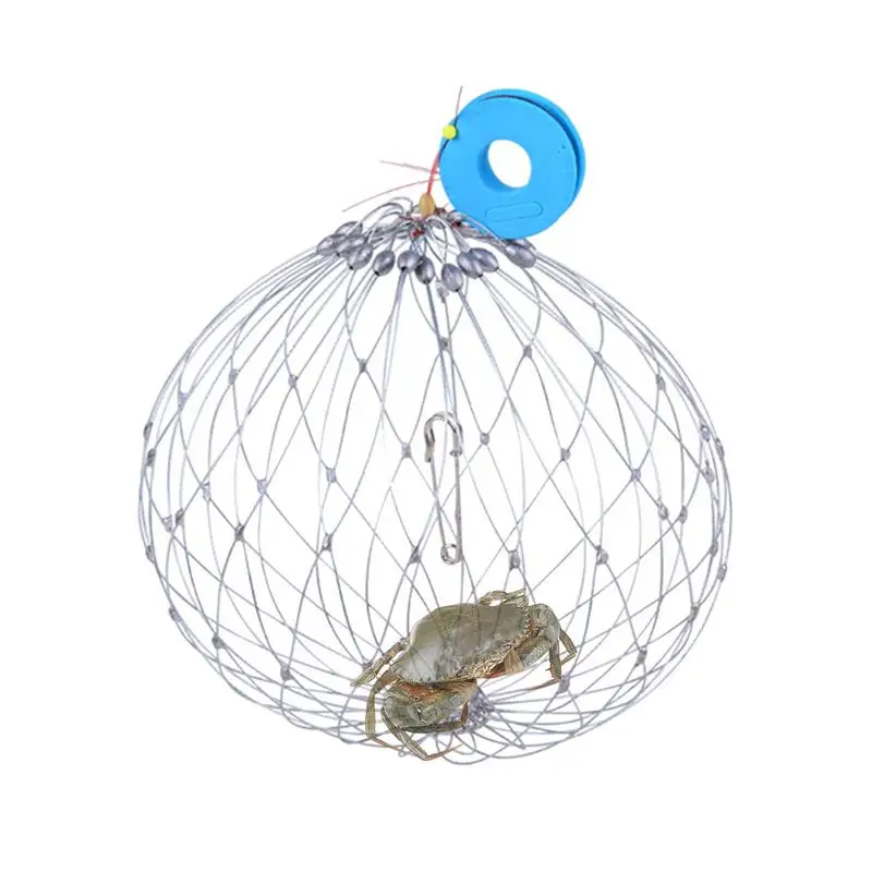 Steel Wire Crab Net Crab Catching Cage Soft Steel Wire Multi-Functional Net Automatic Opening & Closing For Catching Fish