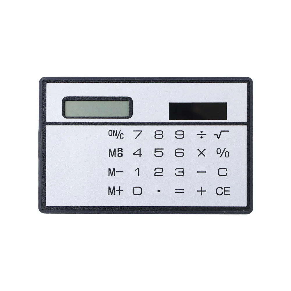 Ultra-thin Office Electronics Children's Credit Card Calculator Solar Powered Calculator Mini Calculator Pocket Calculator
