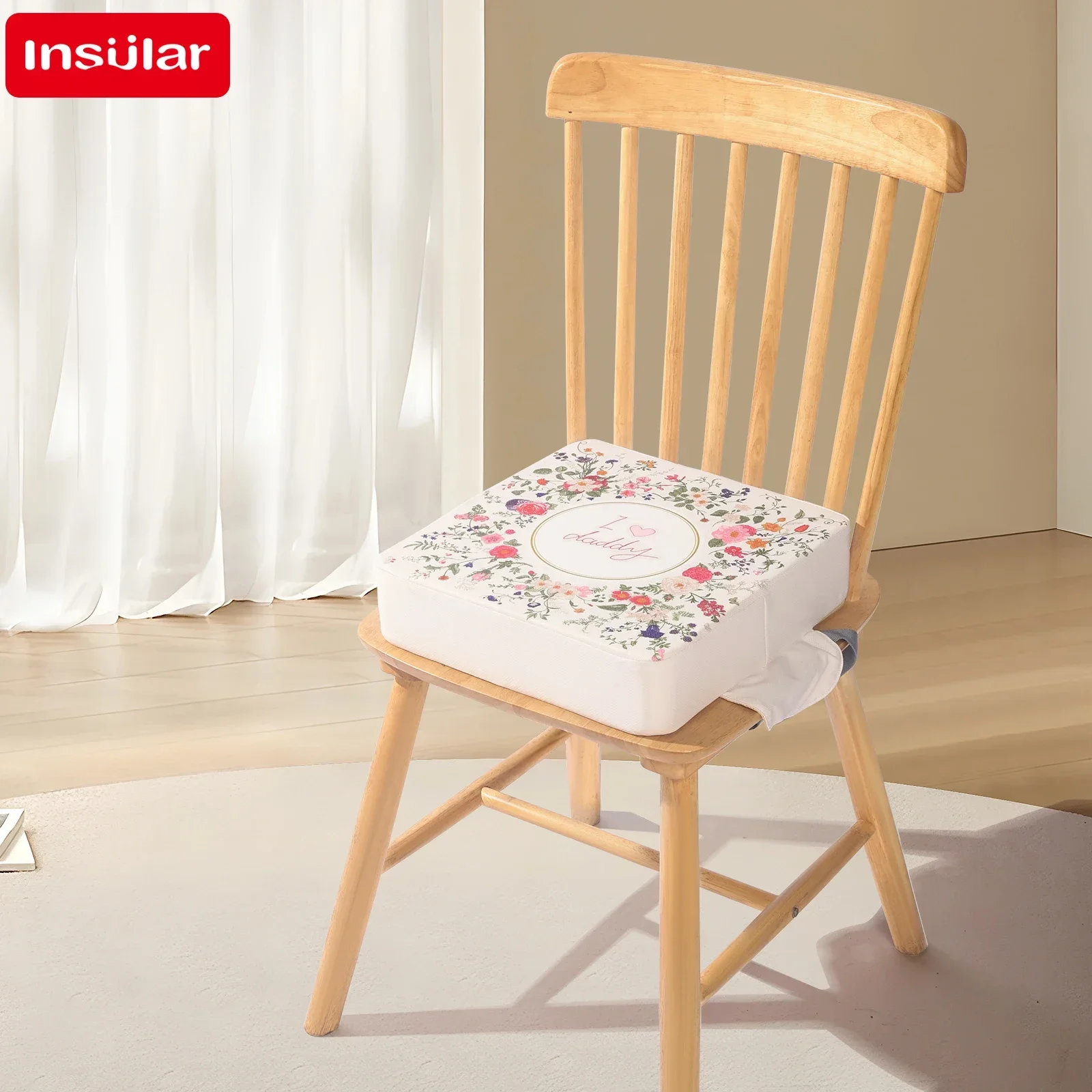 INSULAR Waterproof Baby Dining Chair Booster Cushion Removable Kids Highchair Seat Pad Star Chair Heightening Cushion Child