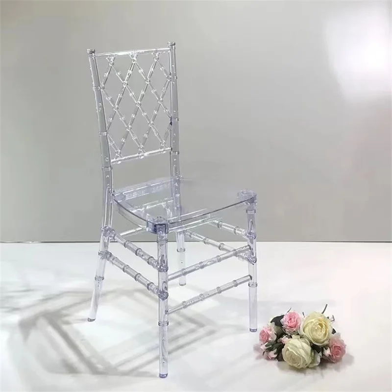 China 100 Pcs Acrylic Transparent Crown Detachable  Tiffany Chavari Chair for Outdoor Wedding Moment Party Gathering Hotel