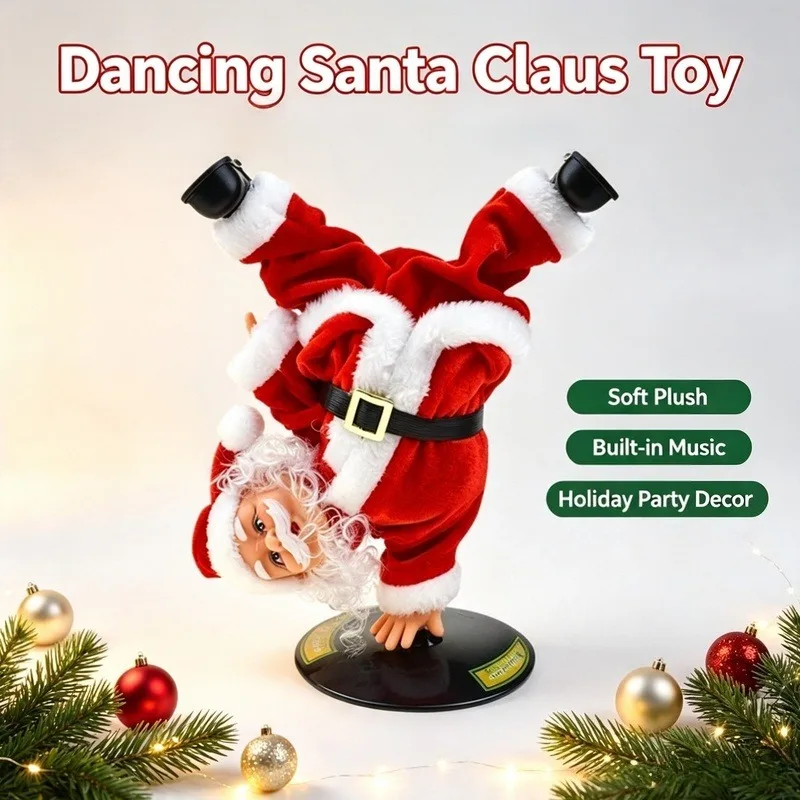 Animated Dancing Santa Toy, Electric Musical Christmas Figure with Rotating Plush Design for Kids Holiday Gift