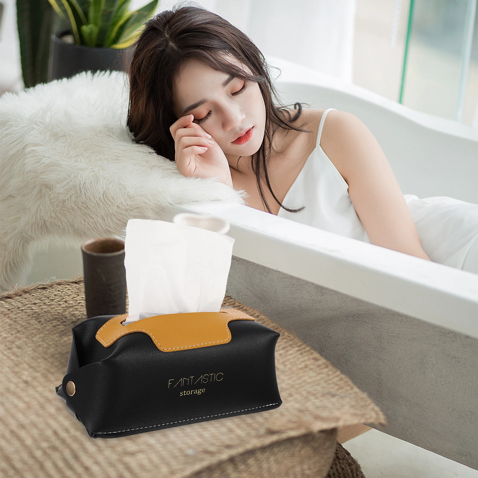 

Car Paper Box Decorative Napkin Case Container Home Dispenser Tissue Cover Rectangular Holder Nail
