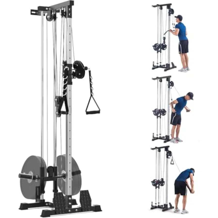 

Тренажер для подтягиваний LAT Pull Down - Настенный тренажер с кабельной системой, грузоподъемность 400 фунтов, двойная система блоков, 20 регулировок по высоте, комплект