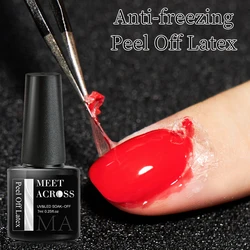 MEET ACROSS 7ml/5ml Anti-freezing Peel off Latex Odorless White Nail Art Care Edge Protector Nail Art Stamping Tools