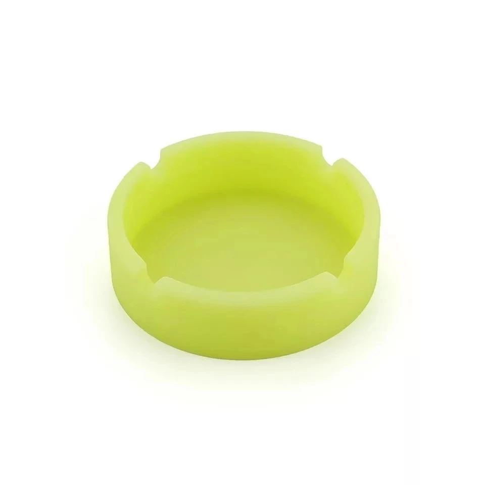 Eco-Friendly Silicone Soft Round Ashtray Ash Tray Holder PLuminous Portable Fluorescent Ashtray Anti-Scalding Cigarette Holder