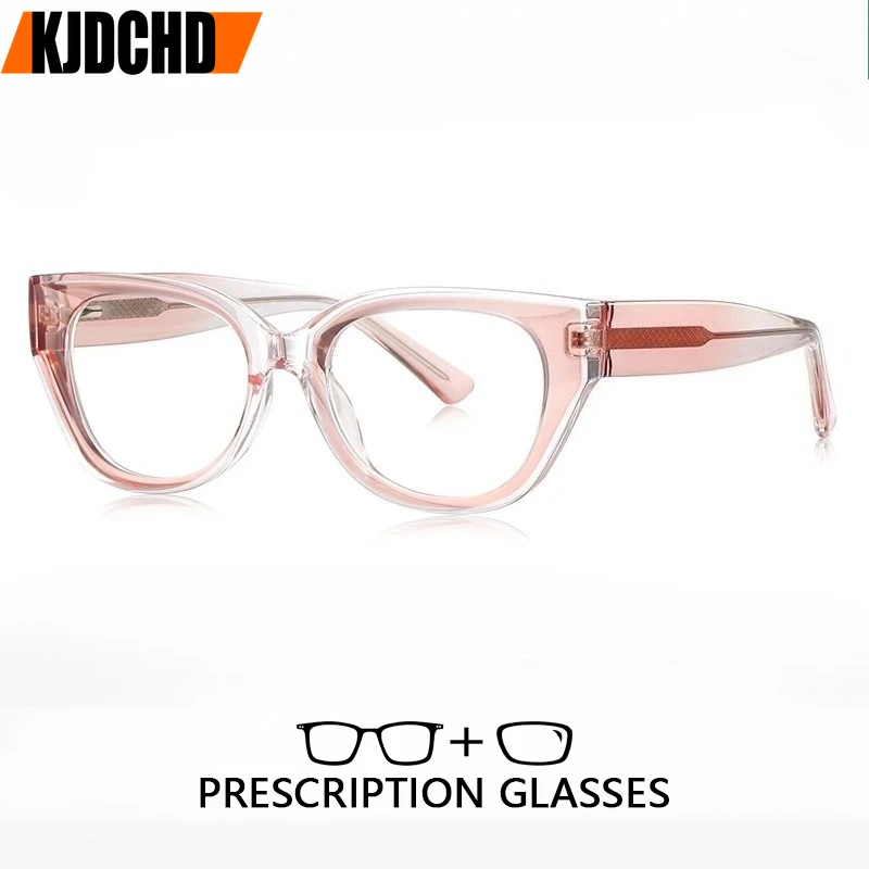 kjdchd-新しいパーソナライズされた楕円形のシンプルなファッションデザインの女性の抗ブルーライト老眼鏡カスタマイズ可能な処方近視