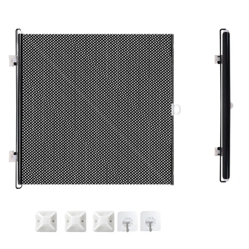 Evcil hayvan aksesuarları koruma geri çekilebilir çit kapısı bariyer katlanır evcil hayvan güvenlik muhafazası kanca ile siyah bebek güvenli koruma kapı balkon