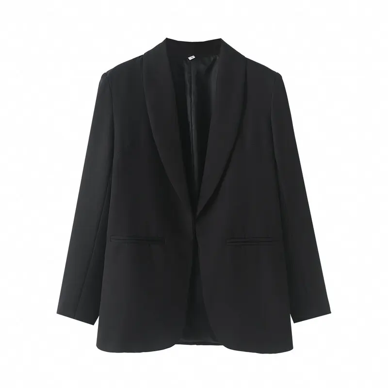 Fashionable Green Suit Jacket 2024 Autumn New Arrival Women's Design Sense Commute Versatile  Leaf Collar Clothing