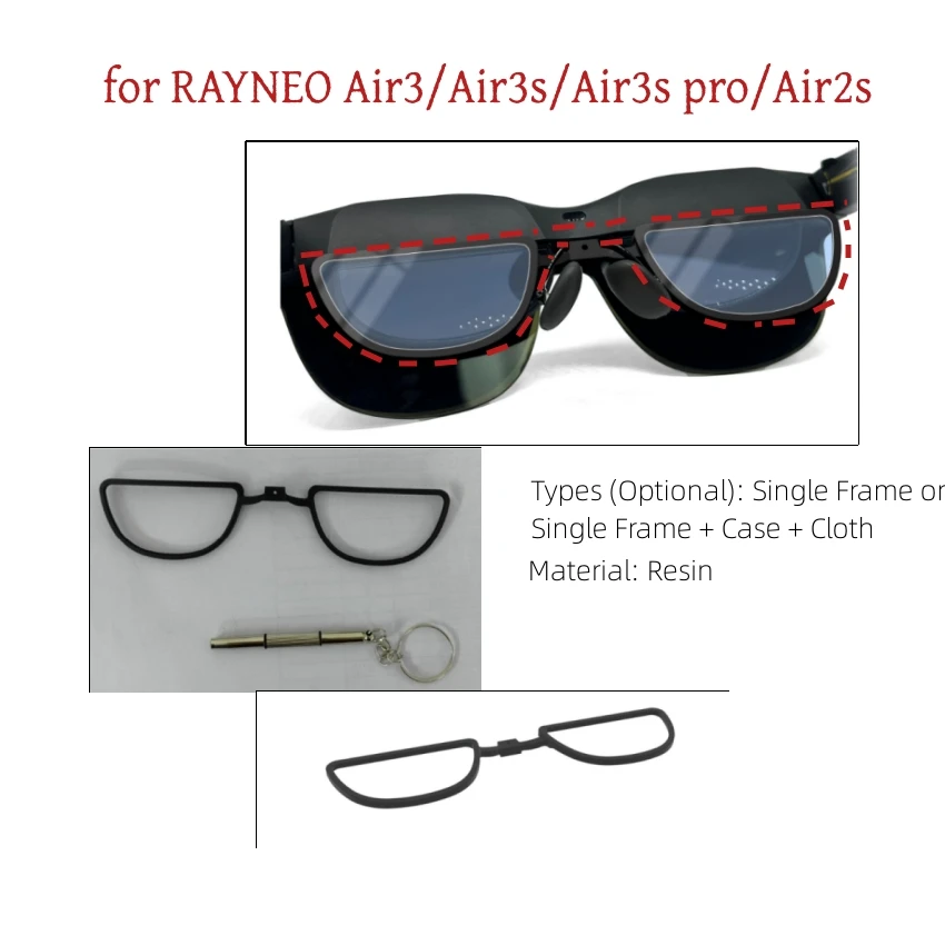 

Resin Single Frame for RAYNEO Air3/Air3s/Air3s pro/Air2s Eyeglasses Myopia Glasses Frames Smart Accessories