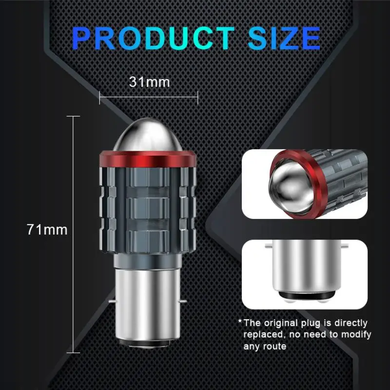 1PC H4 LED Motorcycle Headlight H6 BA20D Spotlight Led With Eye Lens White Yellow Hi Lo Beam Motorbike Scooter Running Light
