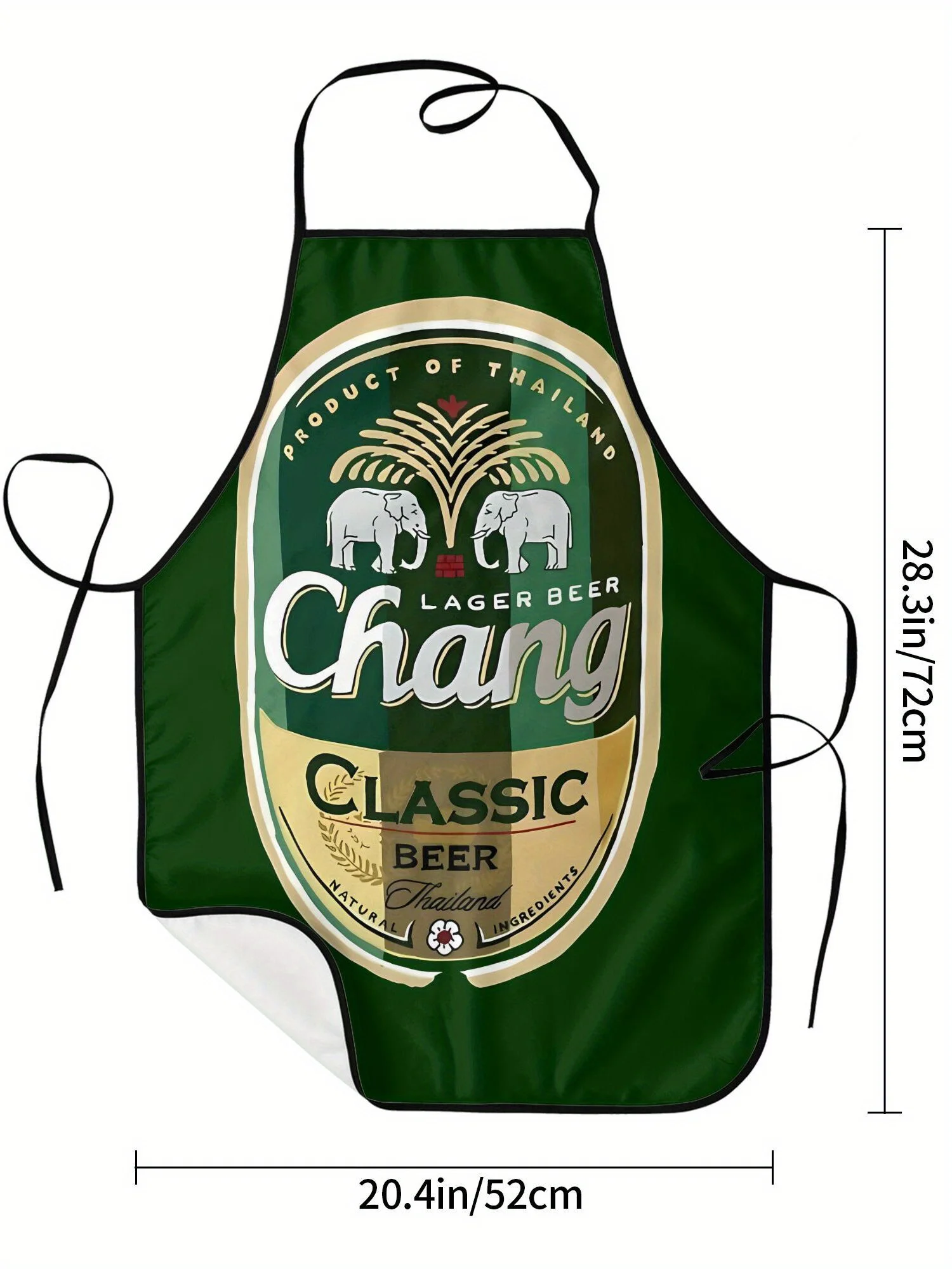 Thai Chang Beer Funny Apron Cook Restaurant Printed for Men And Women Machine Wash