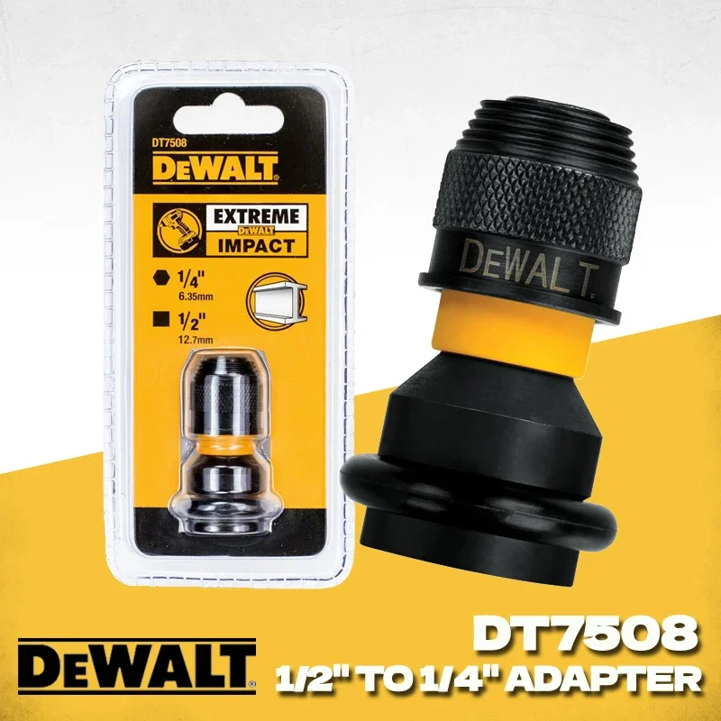 

DEWALT Impact Wrench Adapter DT7508-QZ 1/4" Hex to 1/2" Square Tool Accessories Ratchet Spanner Set Drive Converter DT7508-A9