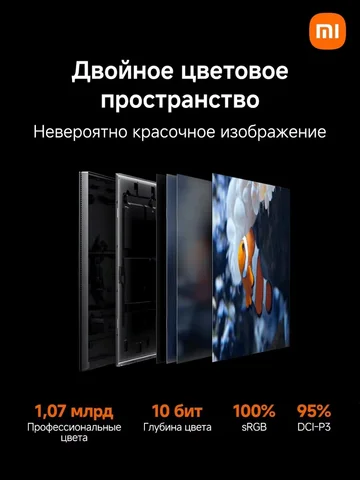 Монитор Xiaomi 4K Monitor A27Ui EU 27 дюймов IPS 3840x2160 60Гц USB-C 90W HDR10 100% sRGB профессиональный