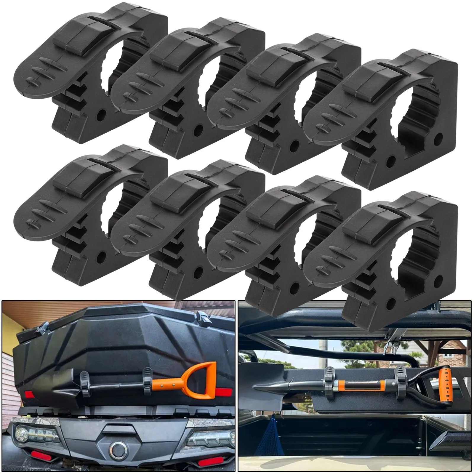 Rubber Clamp Shovel Holder Quick-Release Clamp Mount Bracket for Off-Road Vehicles Hunting Truck Trailer Fits 30-40mm Diameter